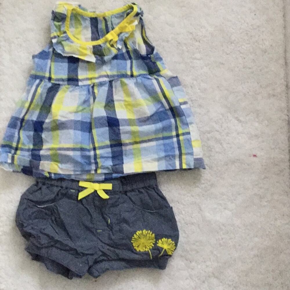Gymboree shorts top blue yellow worn 1x HOST PICK!